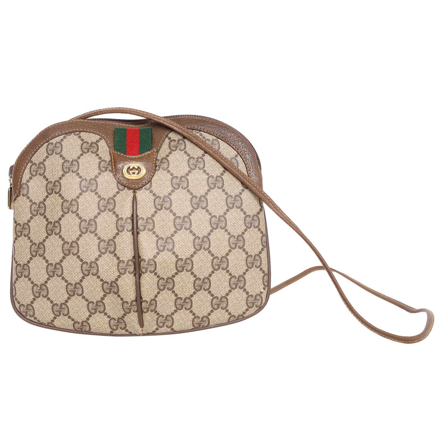 Gucci Web Sherry Line Shoulder Bag Red