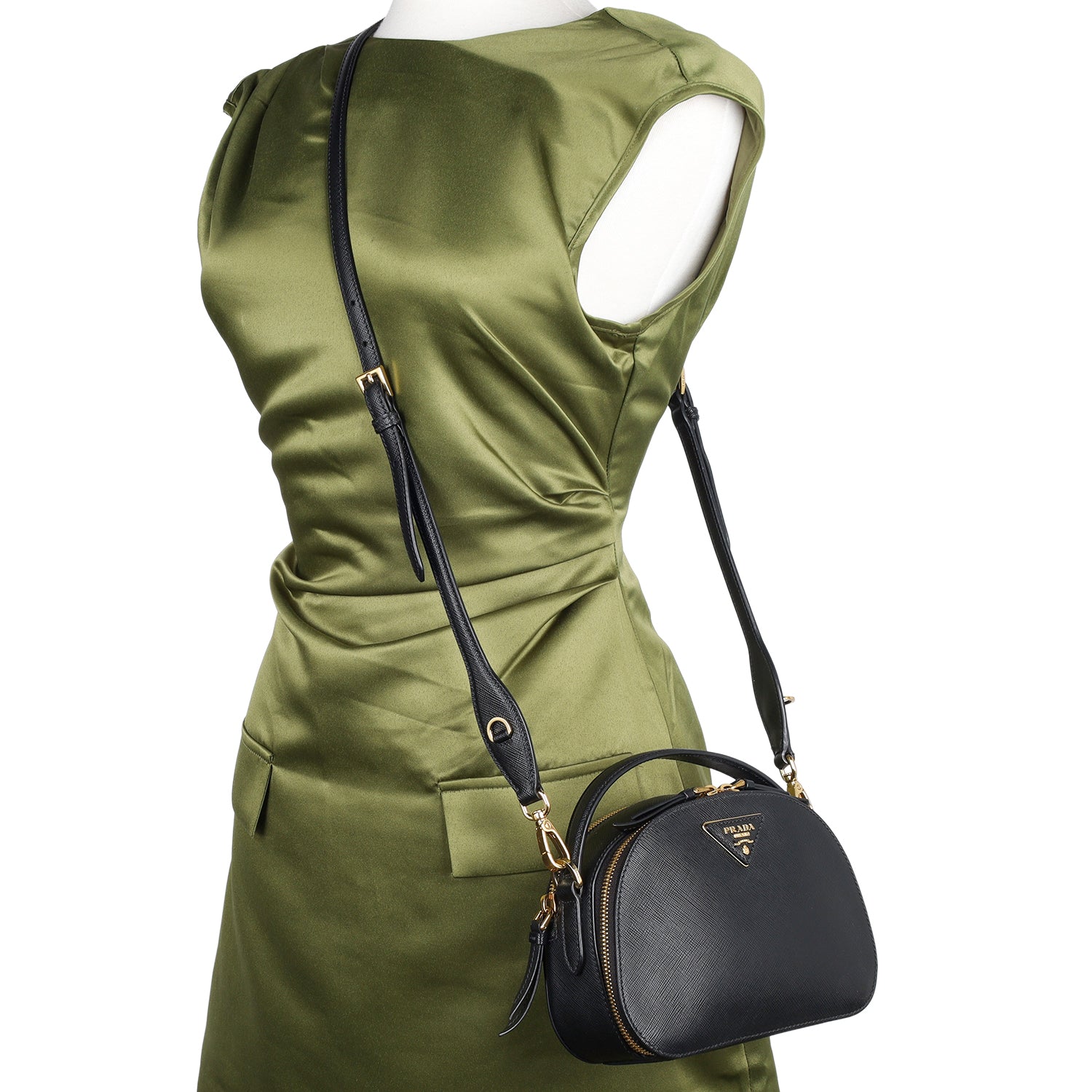 PRADA Saffiano Lux Odette Crossbody – The Lady Bag