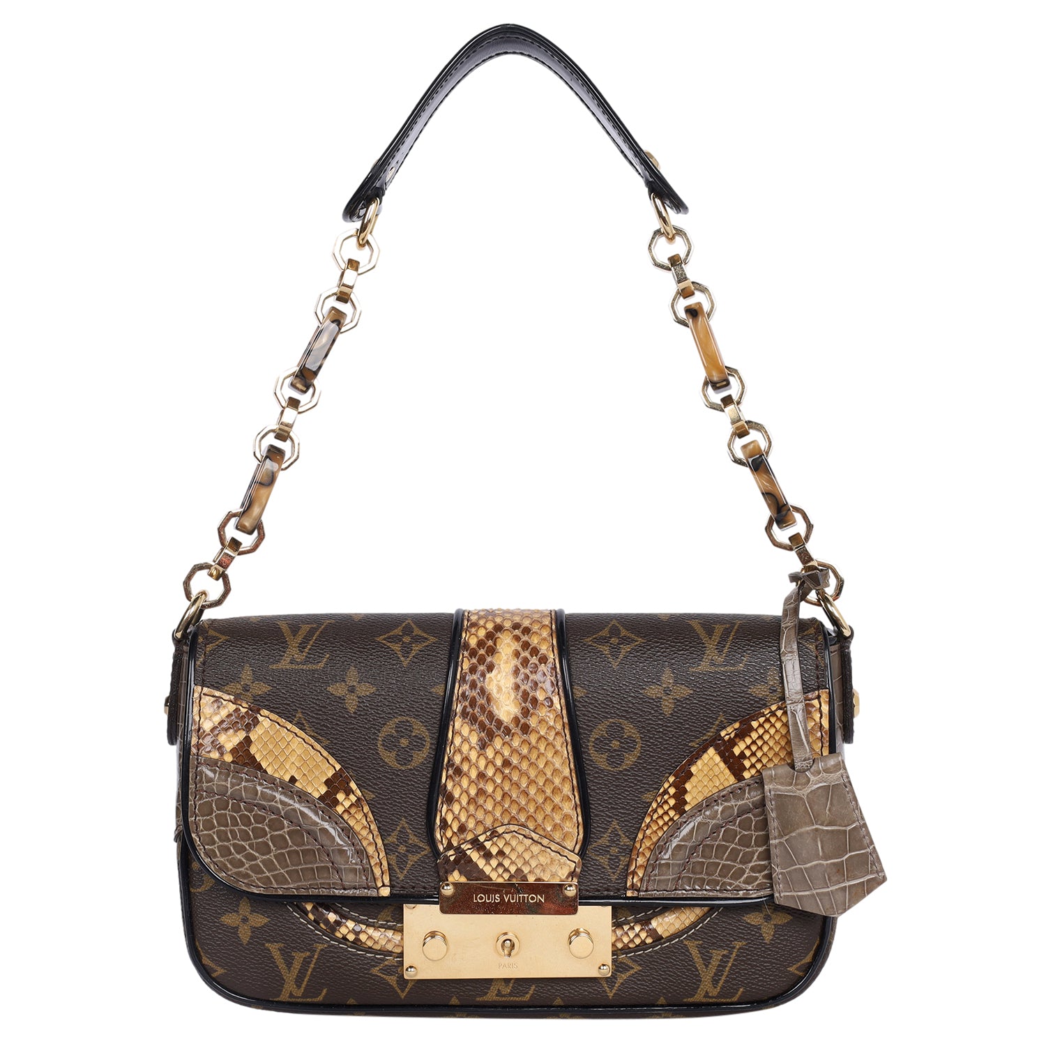Louis Vuitton Monogramissime Alligator Python Shoulder Bag – The