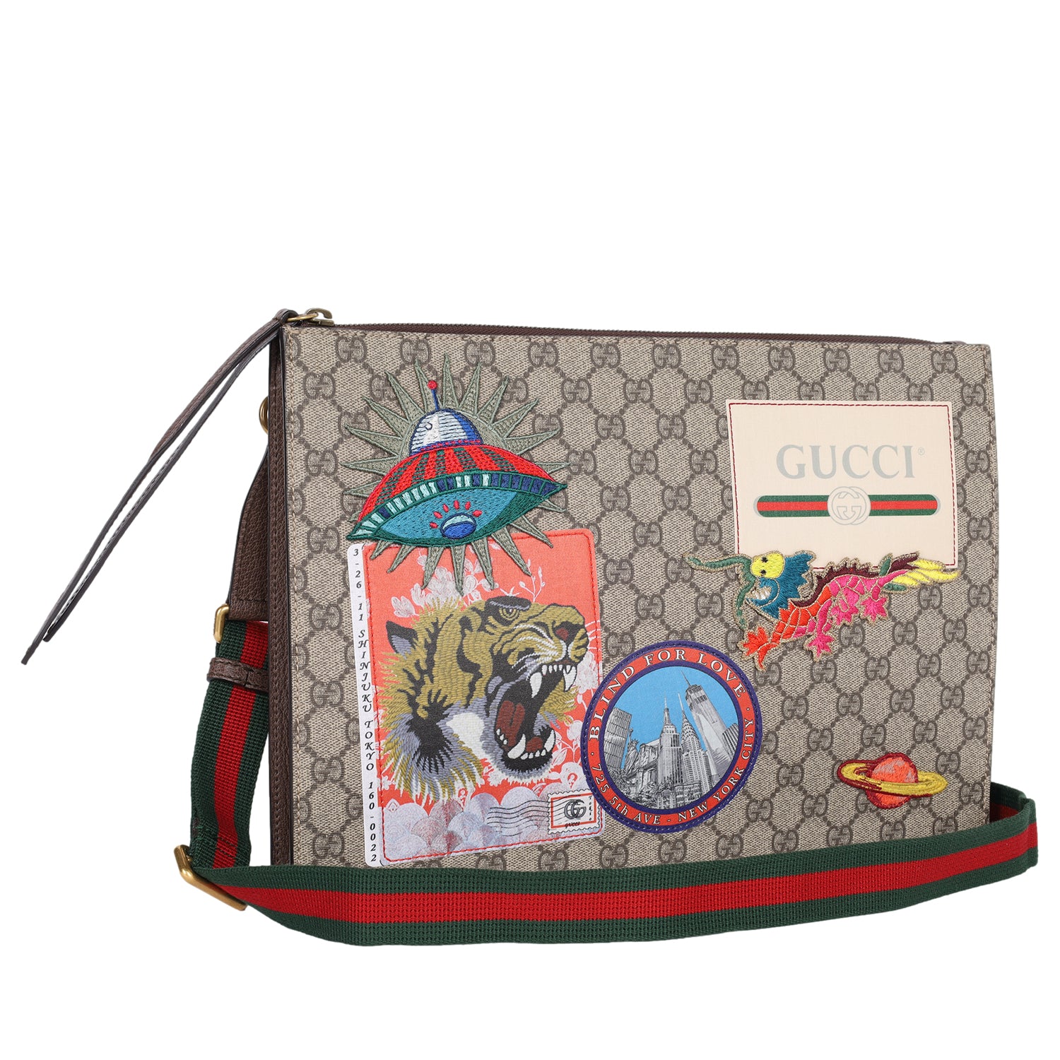 GUCCI GG Supreme Messenger Courrier Blind for Love Crossbody Bag