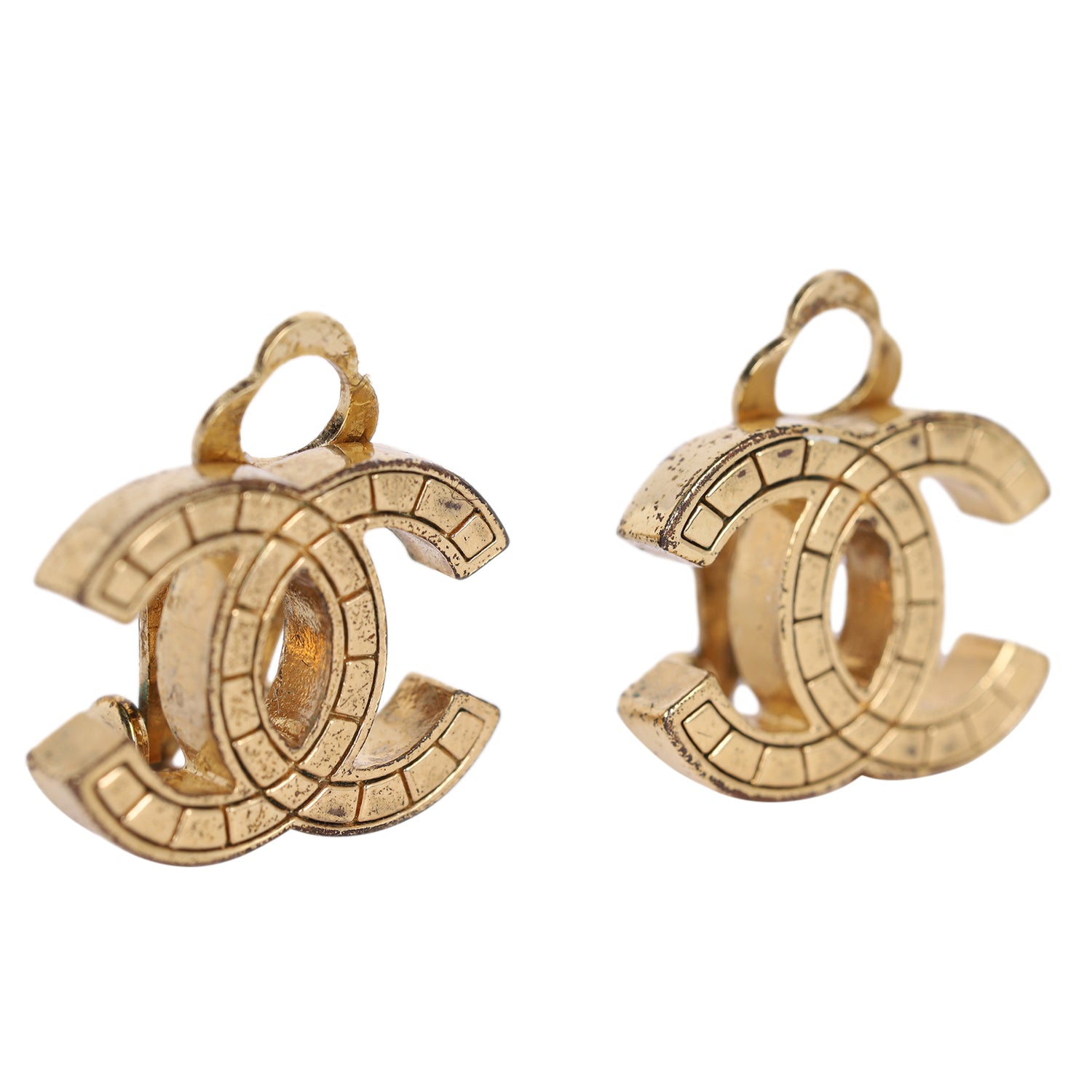 CHANEL Chanel Gold Clip On Earrings – The Lady Bag display picture 1