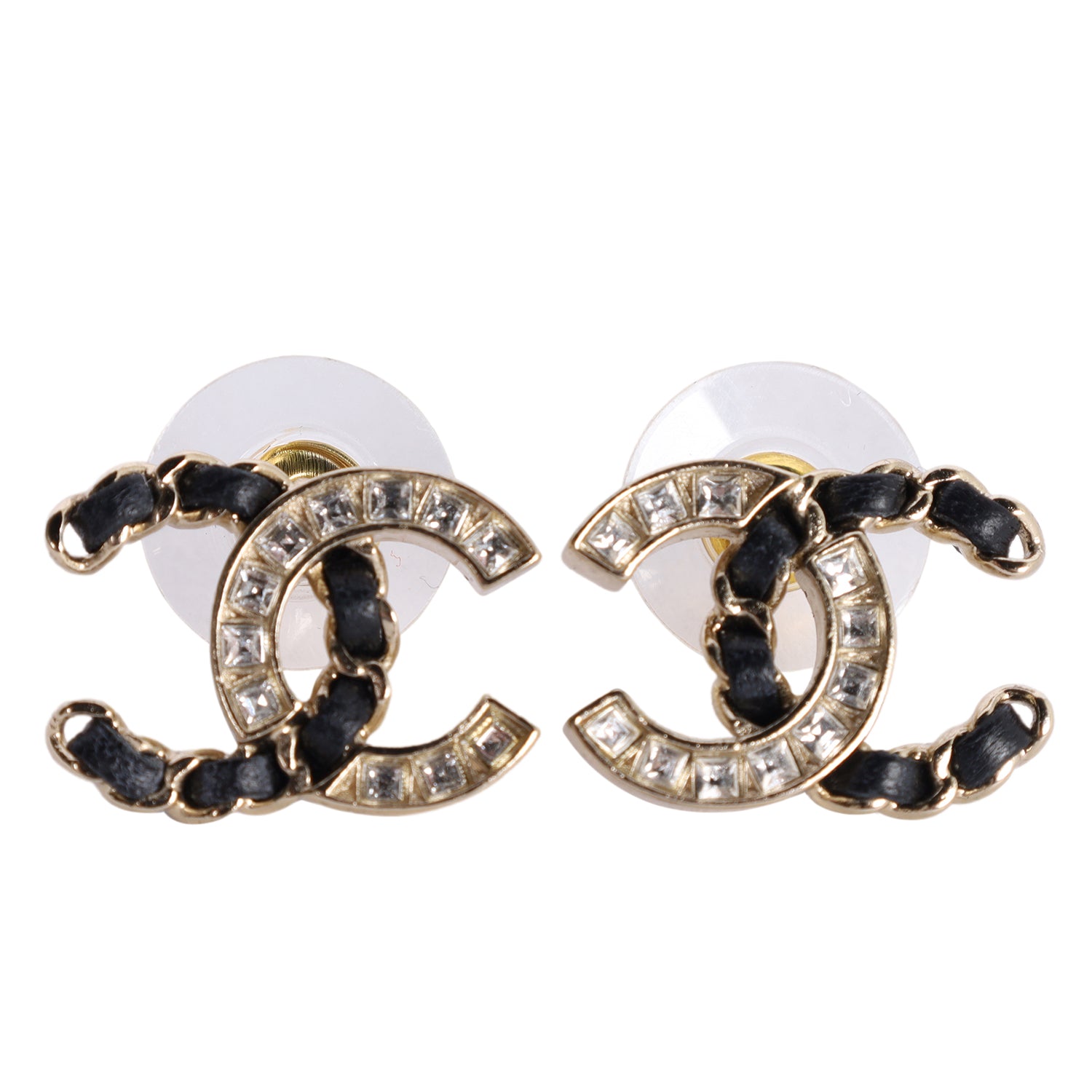 CHANEL Leather Interlocking CC Stud Earrings – The Lady Bag