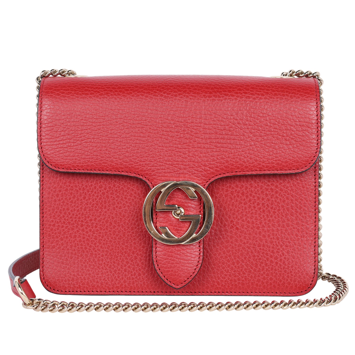 GUCCI Leather Small Interlocking G Shoulder Bag – The Lady Bag