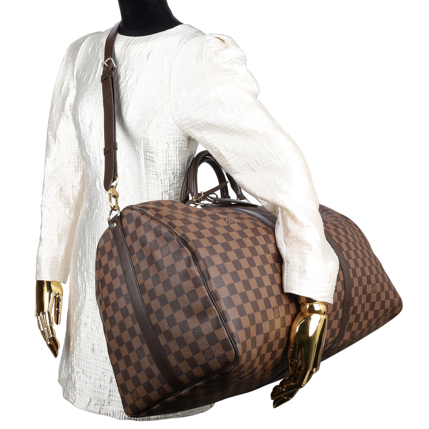 LOUIS VUITTON Damier Ebene Keepall 55 – The Lady Bag
