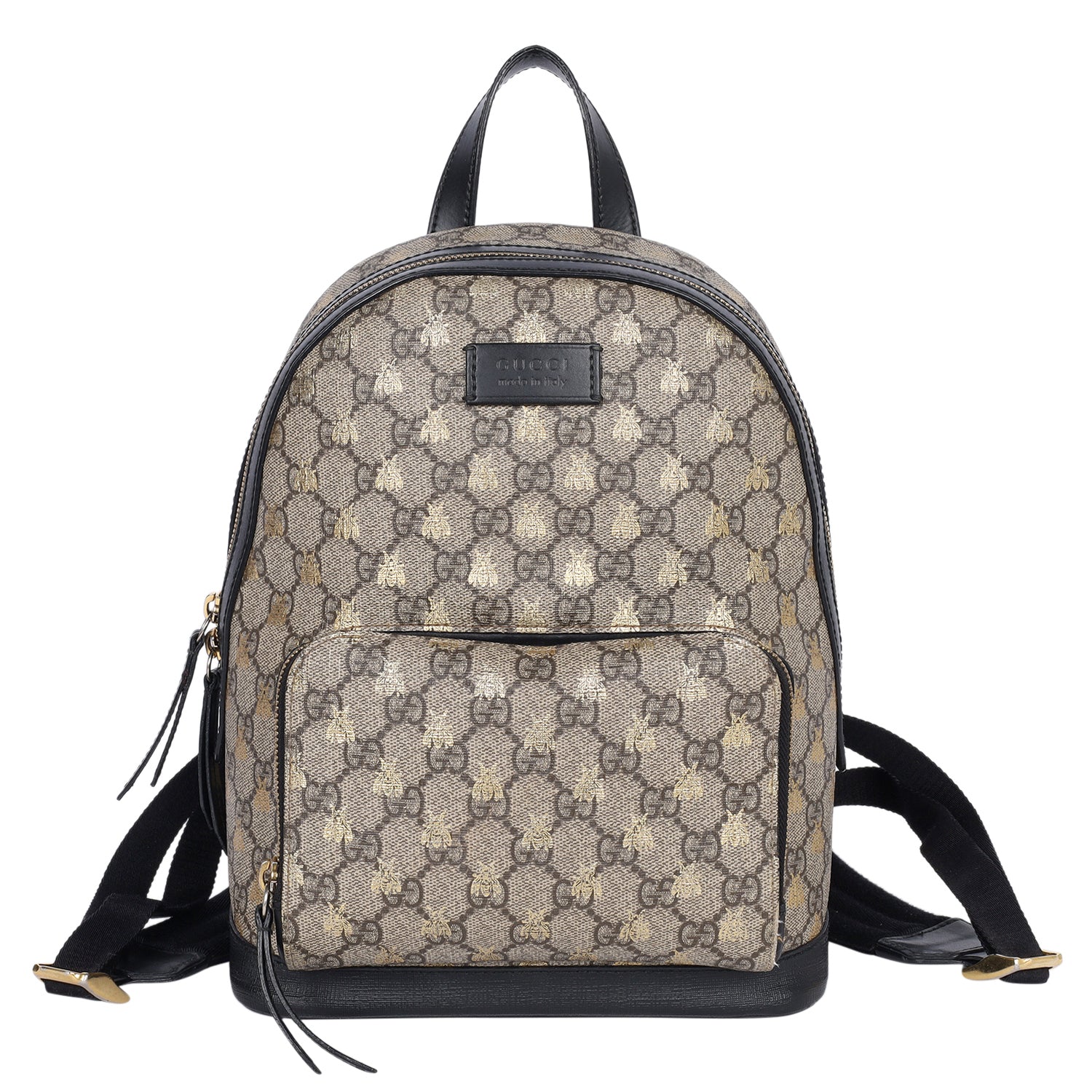 Gucci Men's Gg Supreme Bee-Print Backpack, Brown, Men's