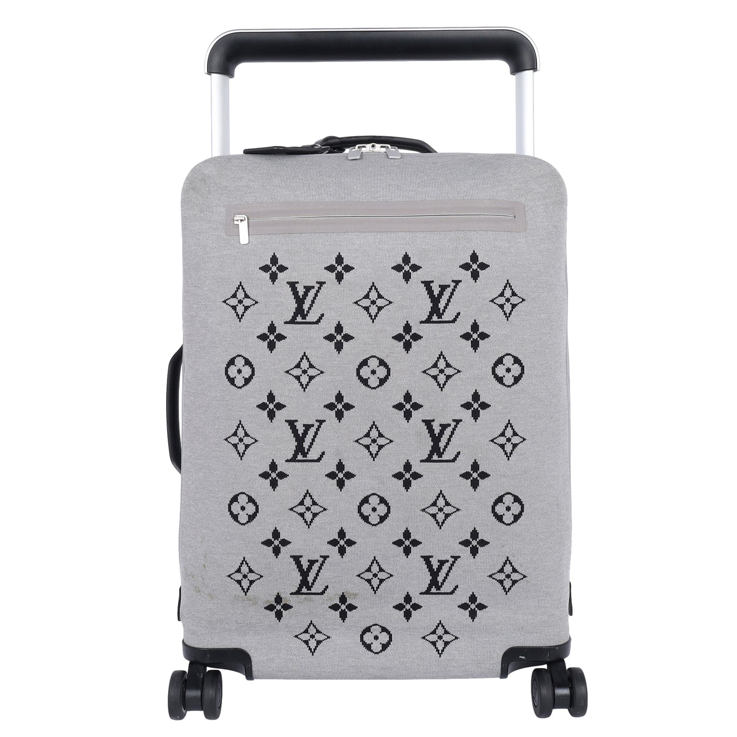 LOUIS VUITTON Knit Monogram Horizon Soft 55 Suitcase Roller Grey