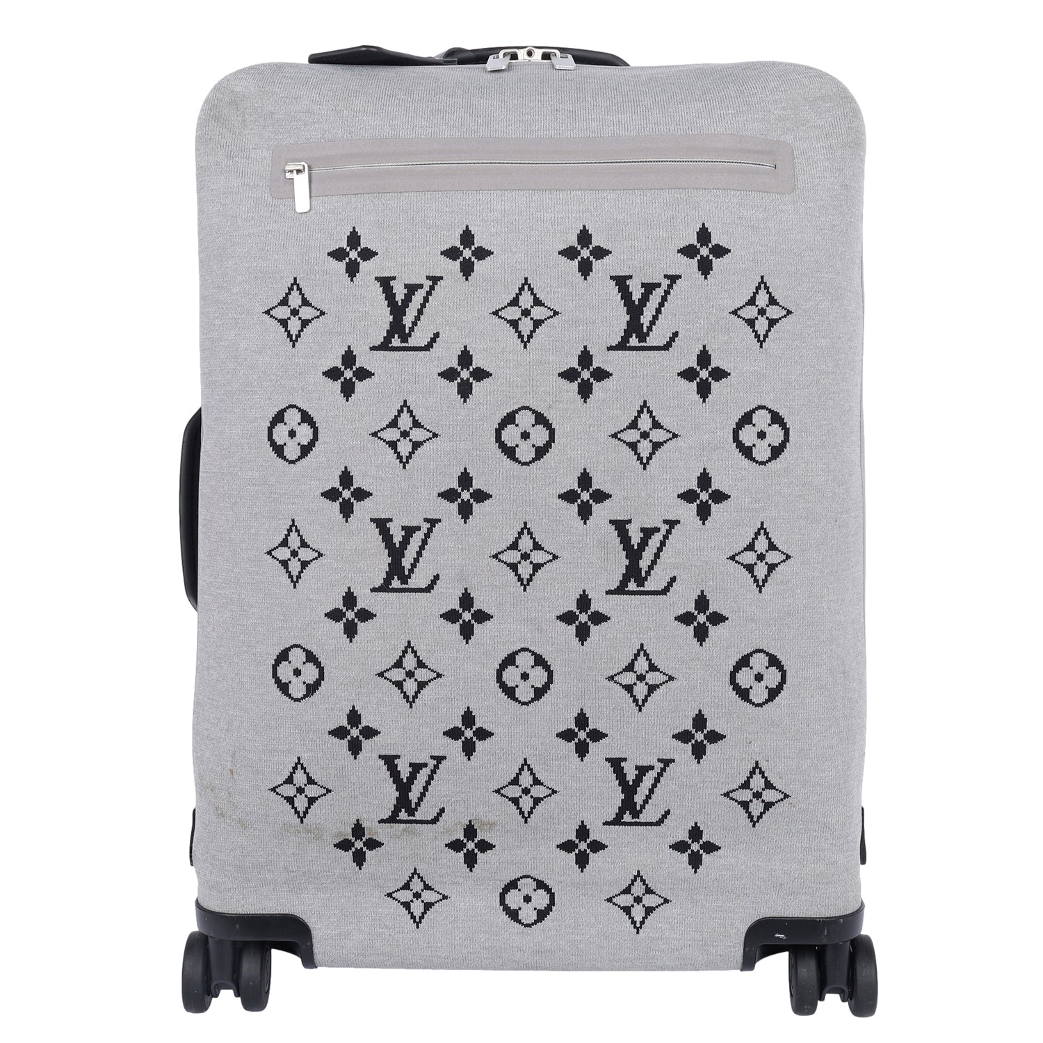 LOUIS VUITTON Knit Monogram Horizon Soft 55 Suitcase Roller Grey