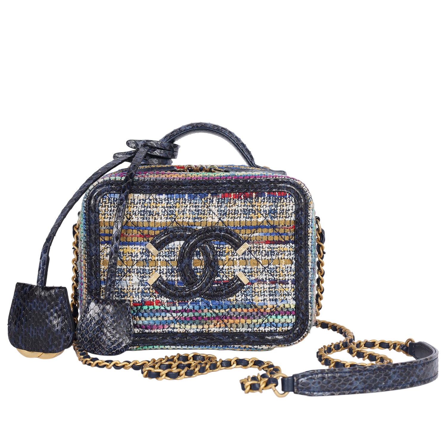CHANEL Tweed Snakeskin Vanity Case – The Lady Bag