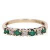 10K Yellow Gold Natural Emerald Diamond Stacking Ring Size 7.25