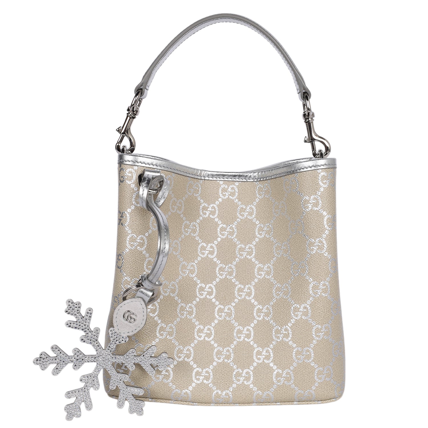GUCCI シルバー ロゴバッグ GUCCI GG Emblem nano bucket bag – The Lady Bag