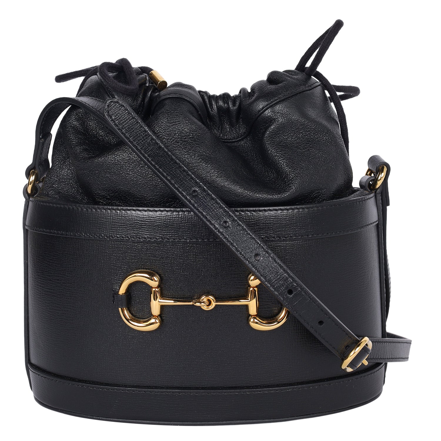 GUCCI Azalea Sakai Calfskin Horsebit 1955 Drawstring Bucket Bag