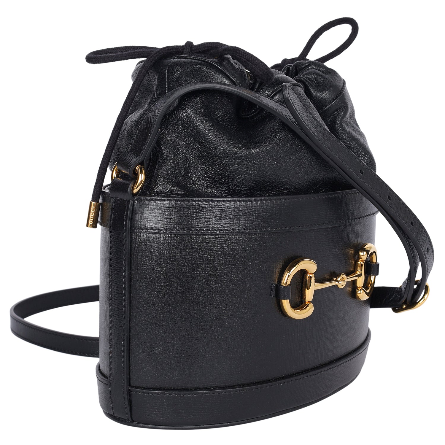 GUCCI Azalea Sakai Calfskin Horsebit 1955 Drawstring Bucket Bag