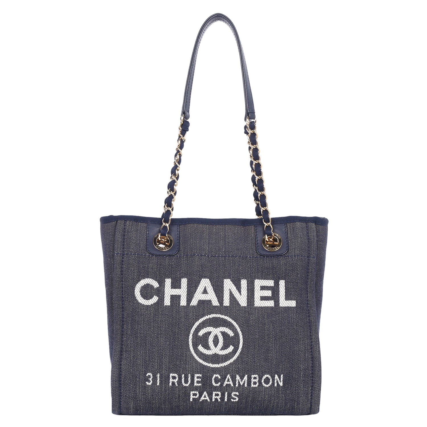 CHANEL Deauville Denim Mini Tote Blue – The Lady Bag