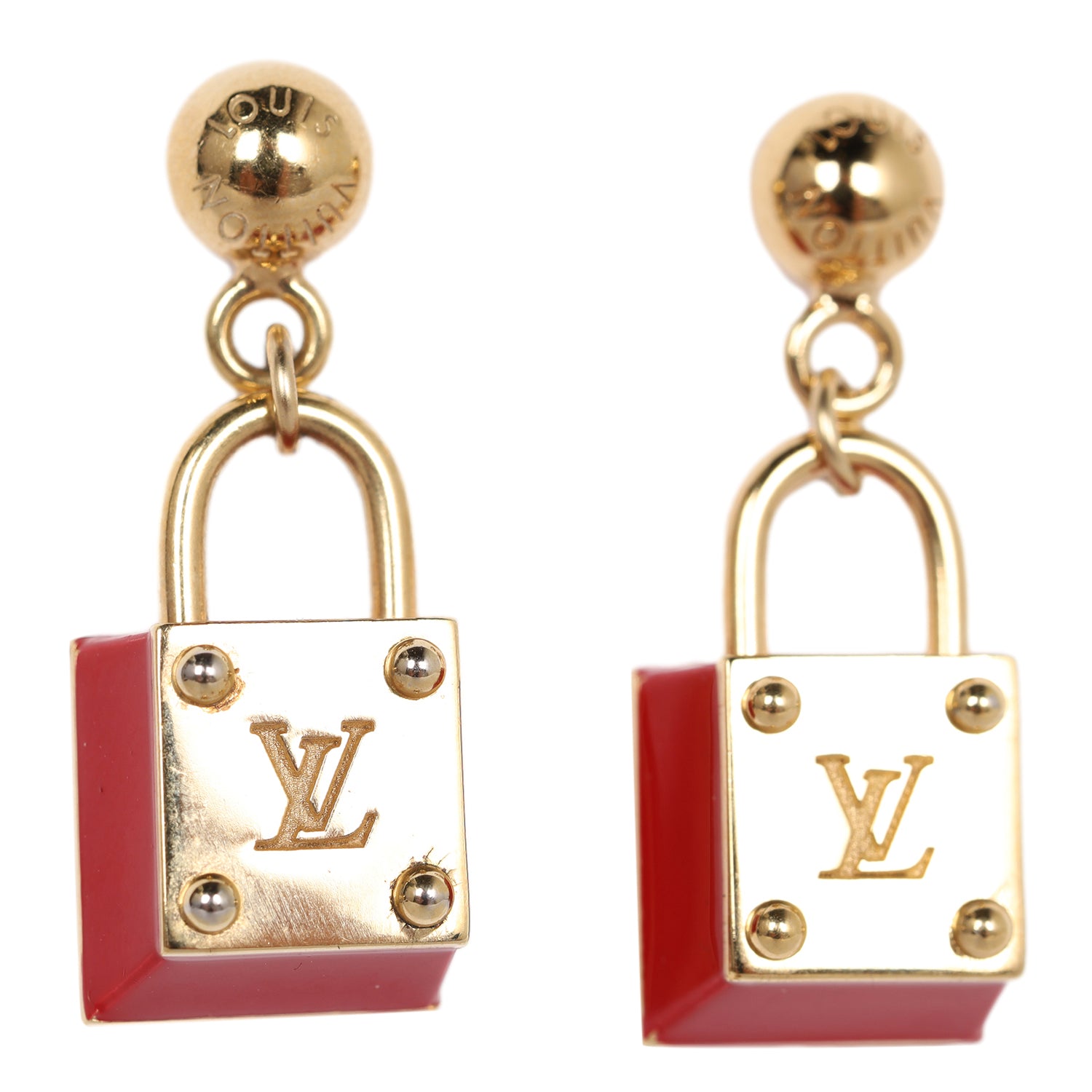 Gold and Red Resin Earrings (Authentic Pre-Owned) – The Lady Bag
