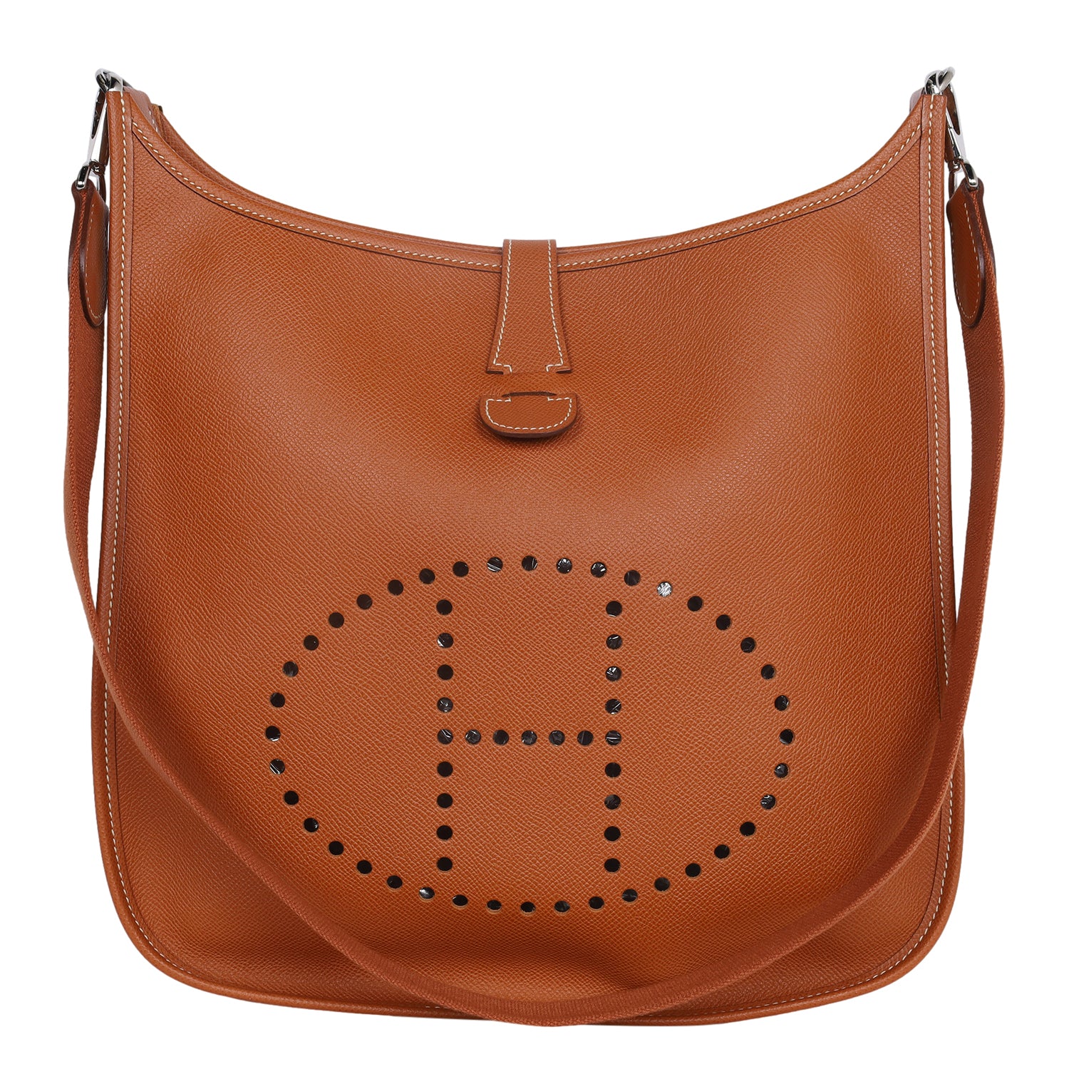 Hermès SAC HERMES EVELYNE II Brown Leather ref.20384 - Joli Closet