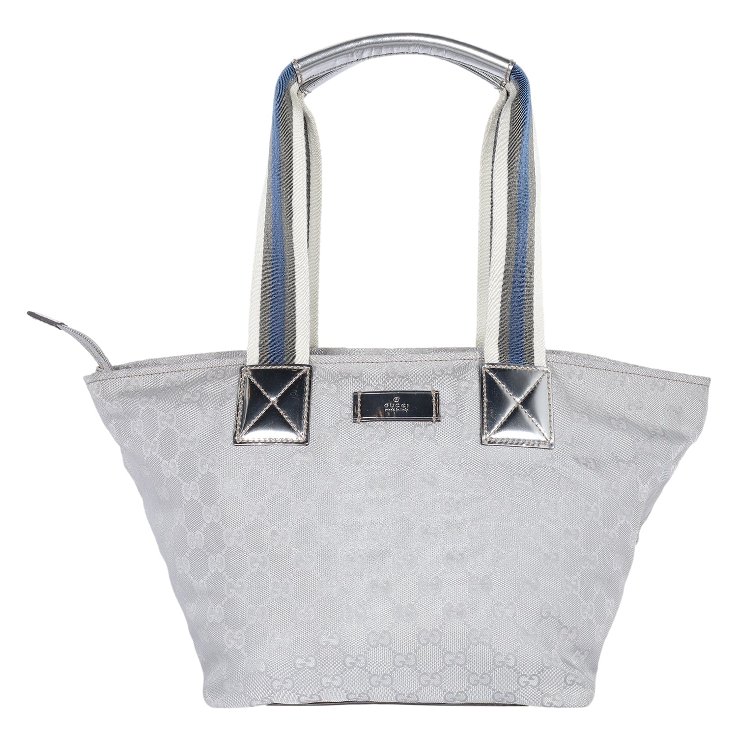 GUCCI 　 GGキャンバストートバッグ　シルバー GUCCI GG Monogram Supreme Shoulder Bag Silver – The Lady Bag