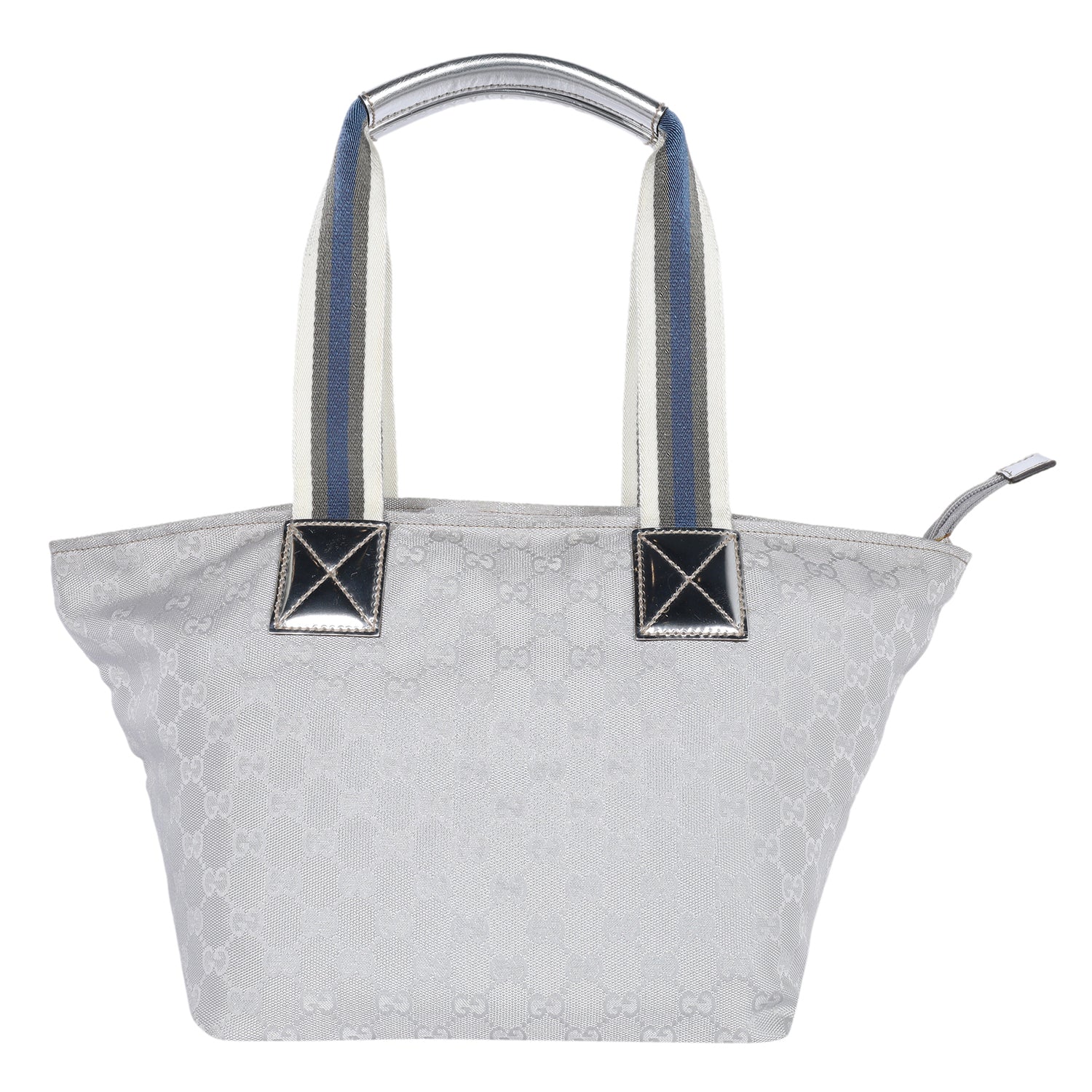 GUCCI GG Monogram Supreme Shoulder Bag Silver – The Lady Bag