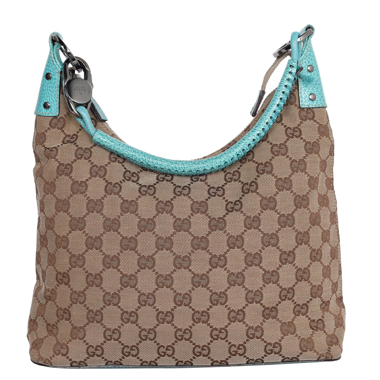 GG Canvas and Leather Classic Ring Hobo