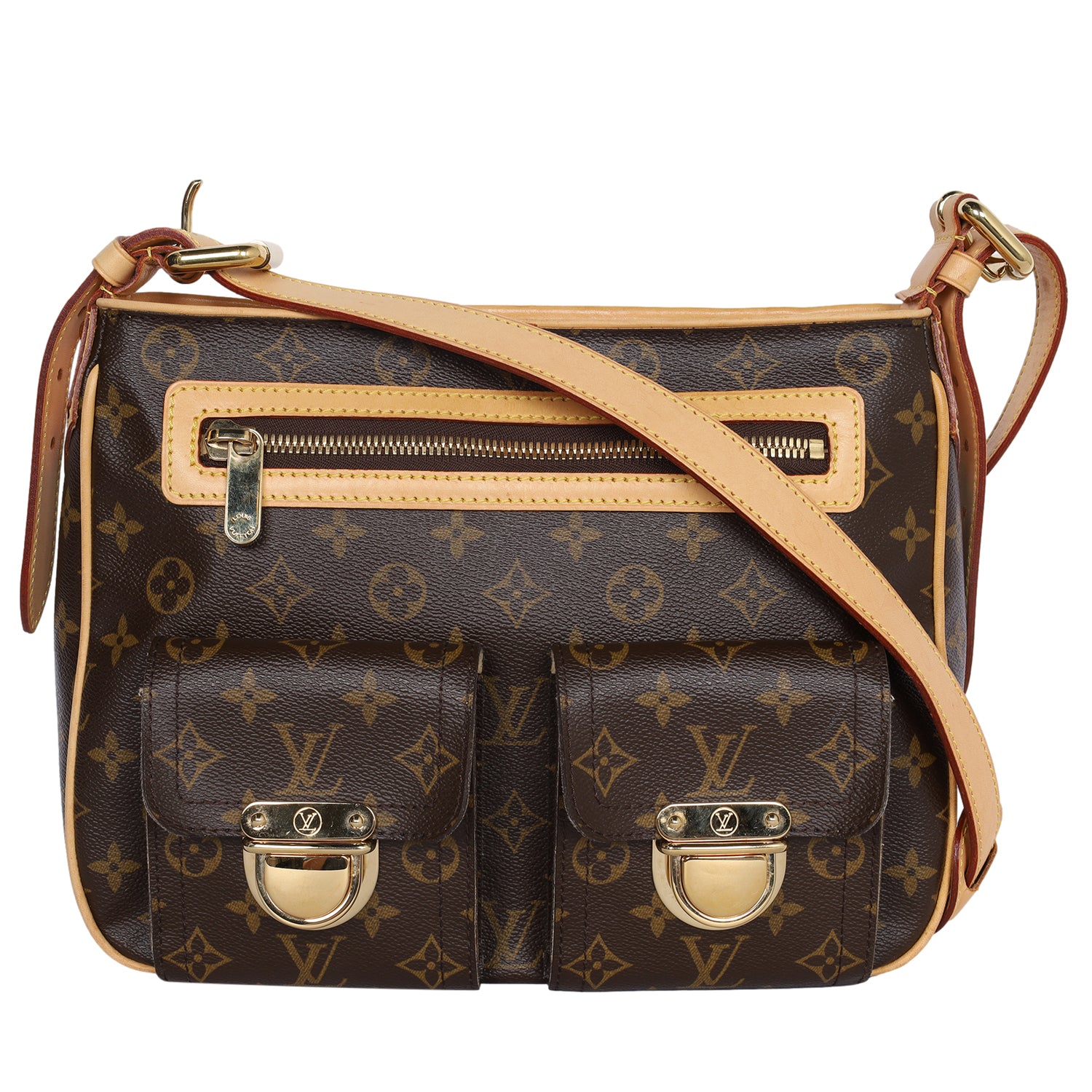 LOUIS VUITTON Brown Monogram Coated Canvas and Vachetta Leather