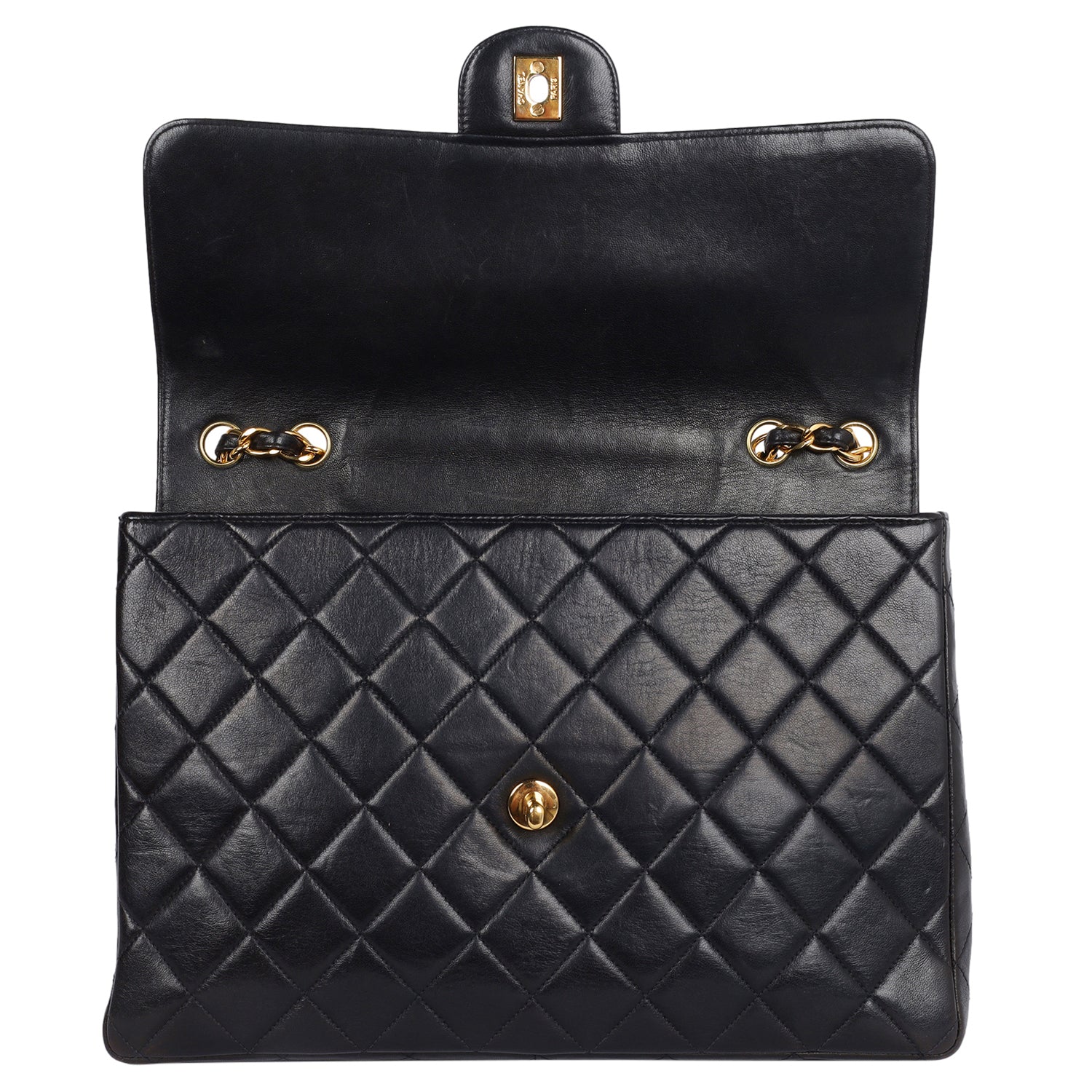 Chanel Classic Flap Black Caviar with Gold Hardware Authentic