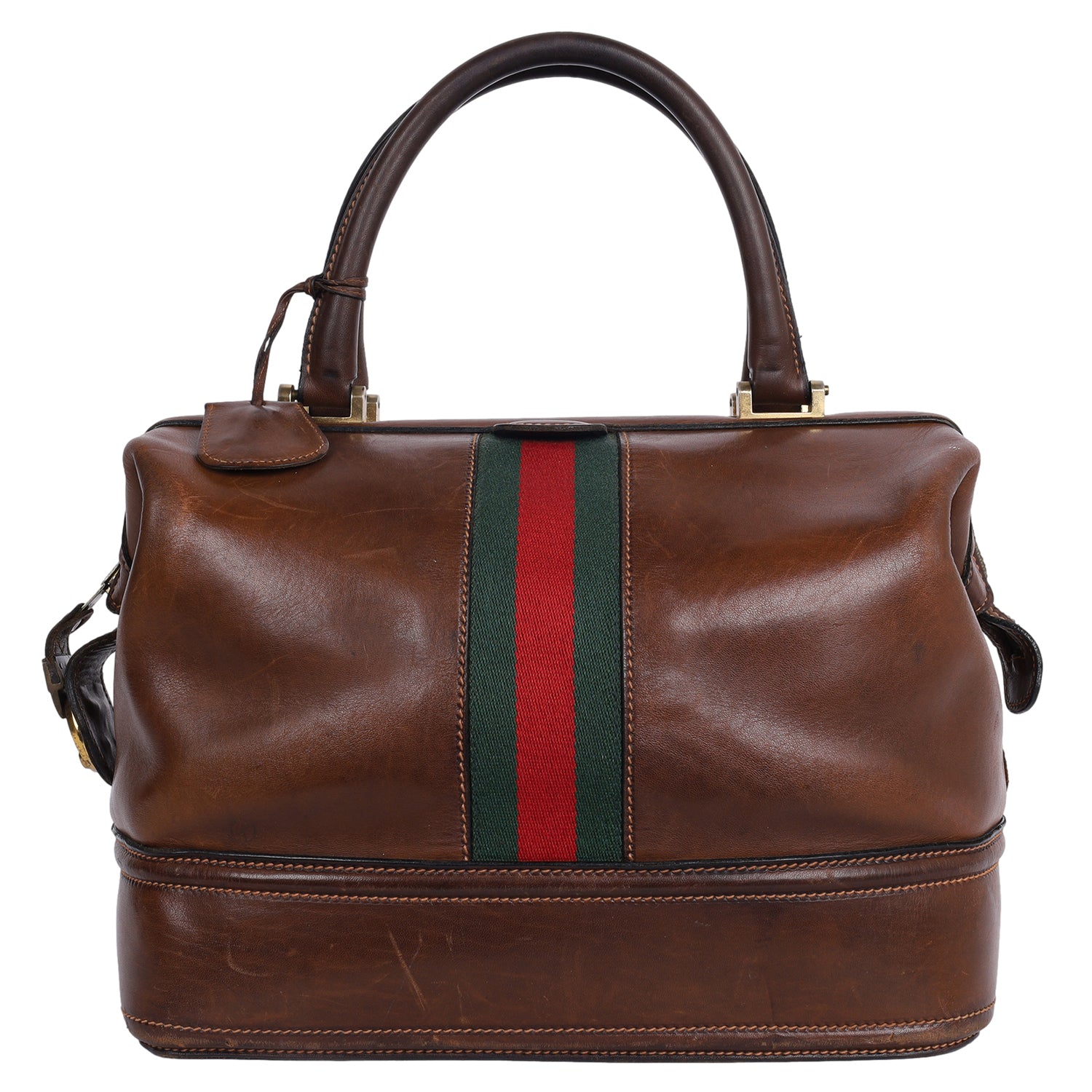 Authentic Vintage Gucci GG Monogram Doctor Style Handbag Satchel Crossbody  Purse