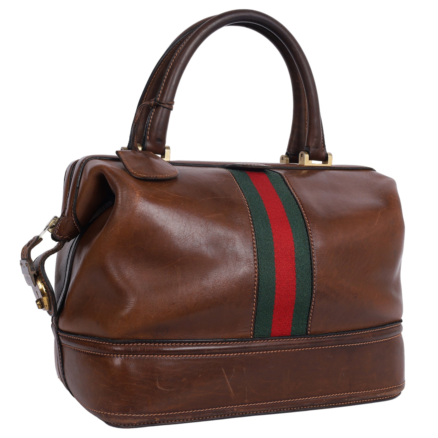 Gucci, Bags, Vintage Gucci Gg Web Supreme Boston Travel Train Case And  Shoulder Bag Set