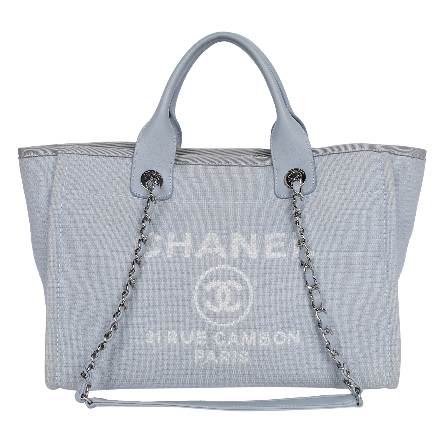 Chanel - Authenticated Deauville Handbag - Cloth Blue Plain for Women, Never Worn