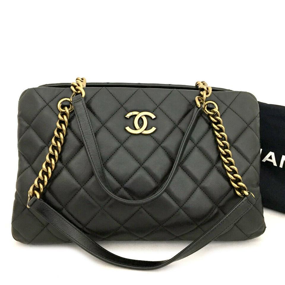Chanel Quilted Lambskin Leather Shoulder Bag Black (Authentic Pre
