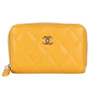 CC Quilted Zippy Caviar Leather Wallet Yellow (Authentic Pre-Owned)