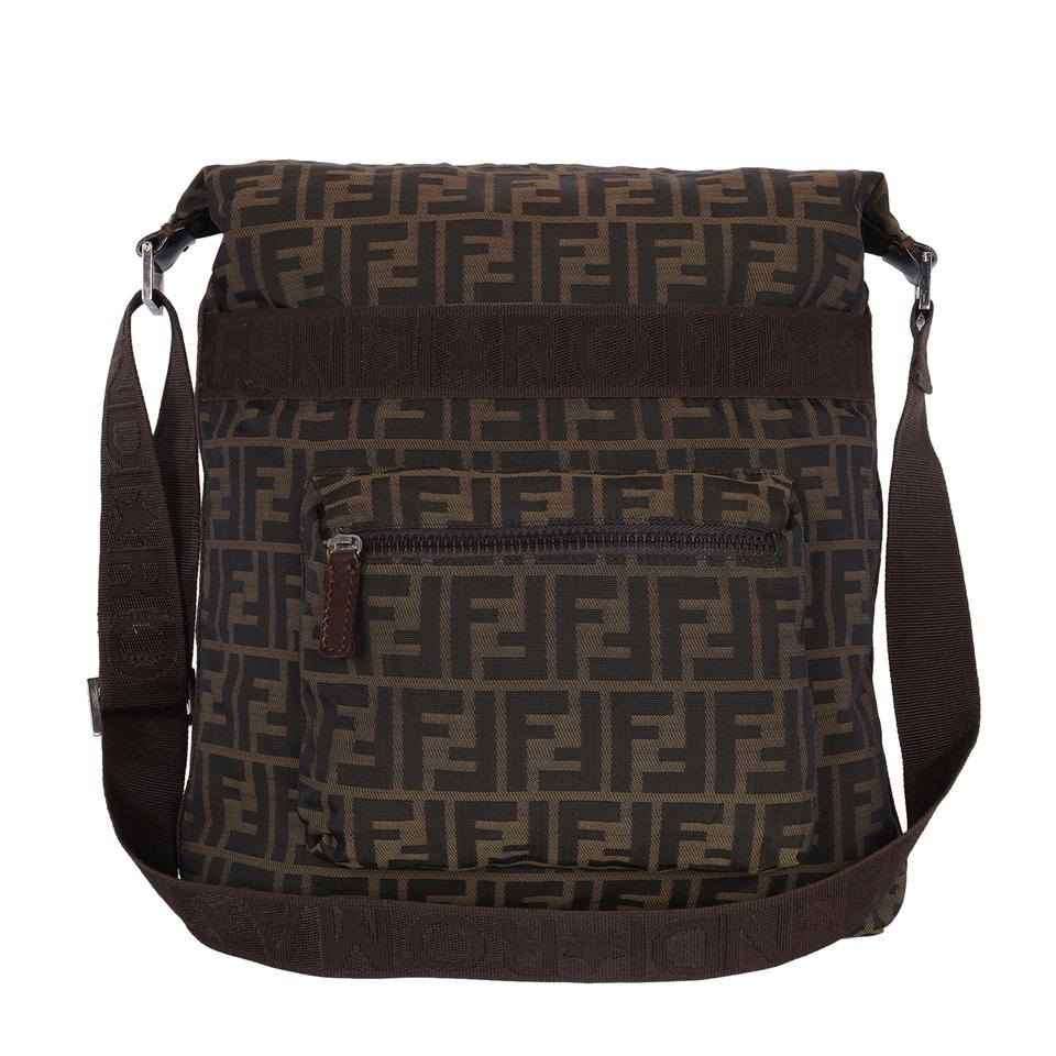 Fendi FF Front Zip Flat Zucca Large Canvas Bag (Authentic Pre