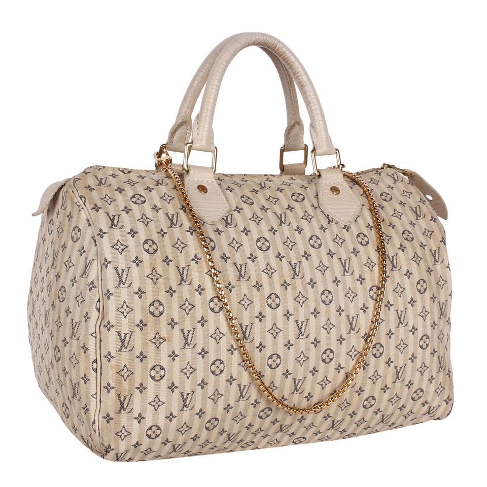 Authentic Louis Vuitton Monogram Mini Lin Speedy 30, Luxury, Bags