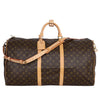 Keepall 60 Brown Monogram Canvas Bandouliere (Authentic Pre-Owned)