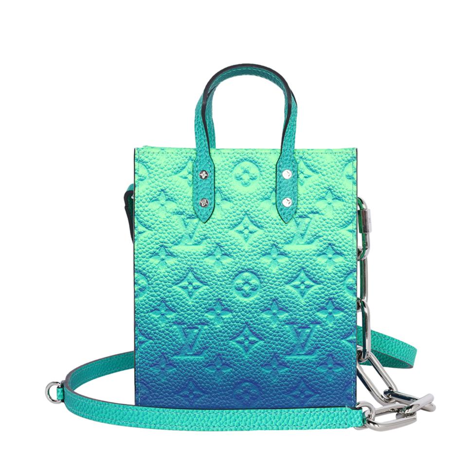 Louis Vuitton Virgil Abloh Taurillon Illusion Sac Plat XS Bleu