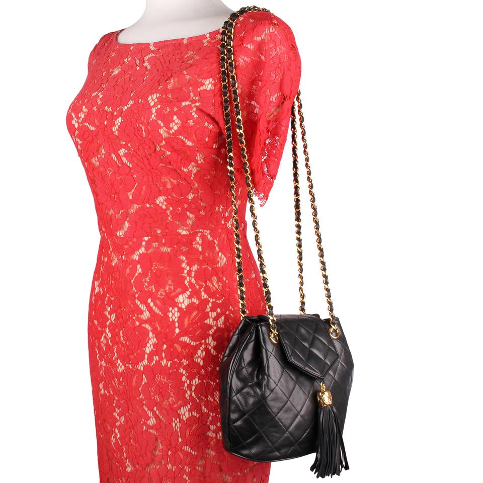 Black Leather Quilted Flap Crossbody Bag for Women - Best Cross body Purse  Designer Shoulder Bag with Tassel
