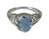 White Gold Filigree Opal Ring (Authentic Pre-Owned)