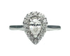 White Gold Diamond Pear Shaped Halo Ring (Authentic Pre-Owned)