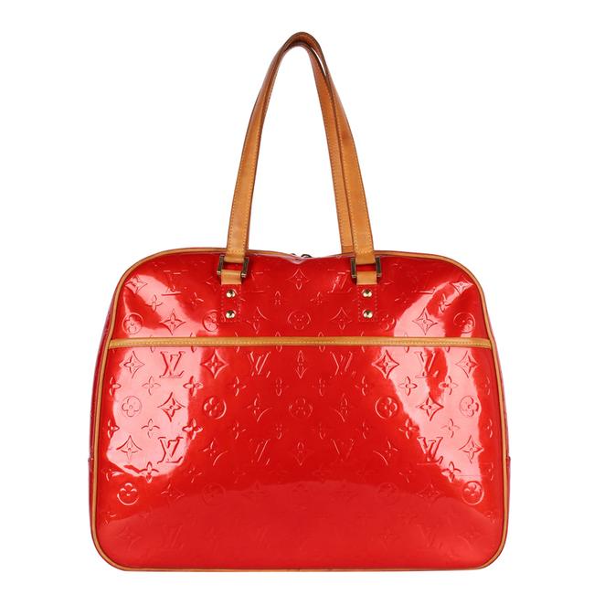 LOUIS VUITTON Red Patent Leather Pre Loved AS IS Tote Purse