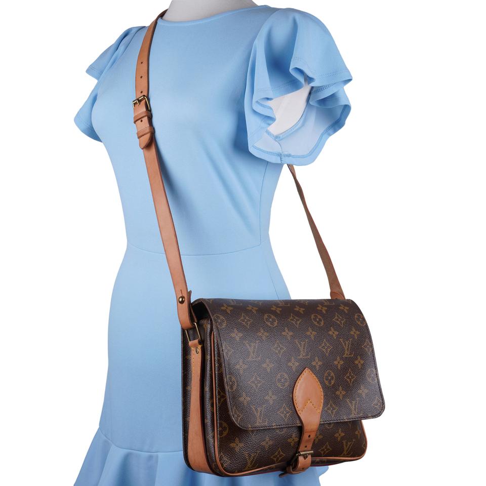 Louis Vuitton shoulder bag cartouchiere gm in brown canvas