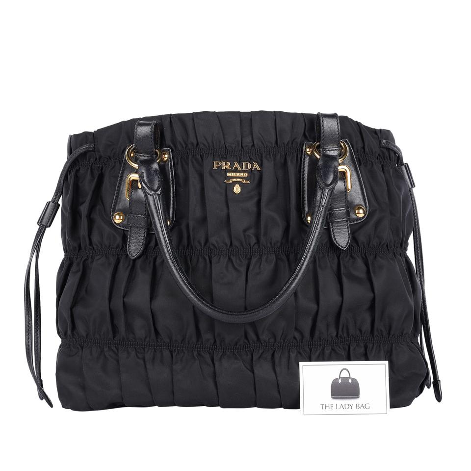 Black, quilted original Prada crossbody bag