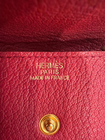 Hermes Le Van Quatre Coin Case in Red Leather