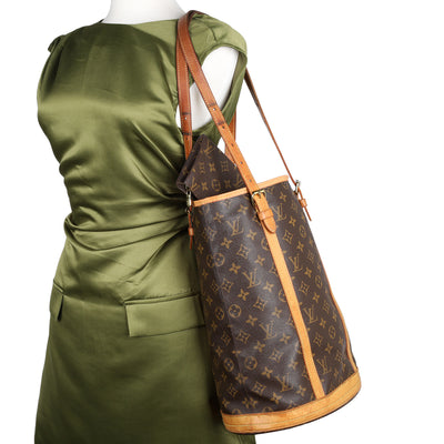 Monogram Leather Bucket GM Tote