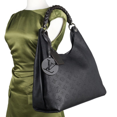 Mahina Leather Carmel Hobo Black