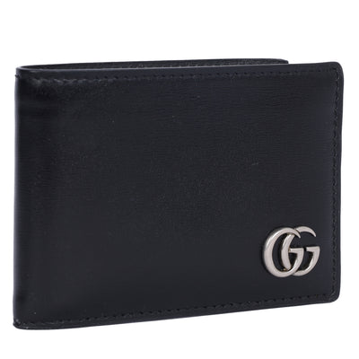 GG Marmont Black Leather Bi Fold Wallet