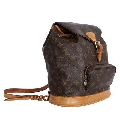 Montsouris Monogram Canvas Backpack MM Brown