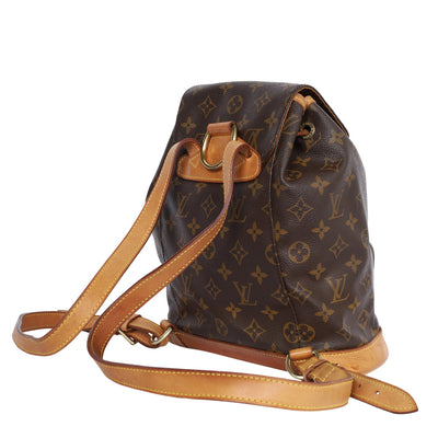 Montsouris Monogram Canvas Backpack MM Brown
