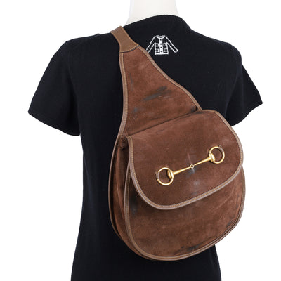 Suede Horsebit Slingback Backpack