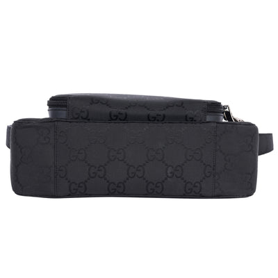 GG Canvas Leather Shoulder Bag Medium Black