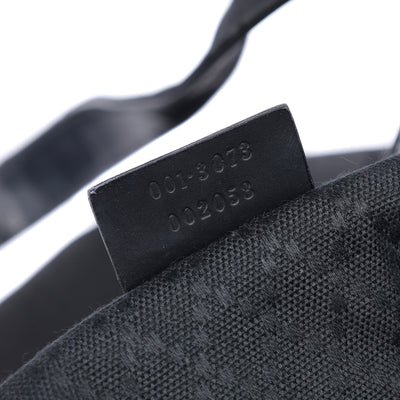 GG Canvas Leather Shoulder Bag Medium Black