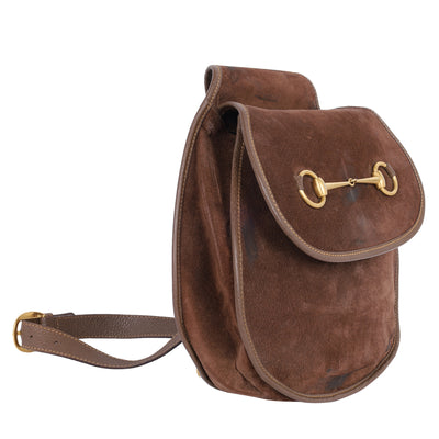 Suede Horsebit Slingback Backpack