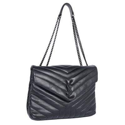 Calfskin Y Quilted Monogram Monochrome Medium Loulou